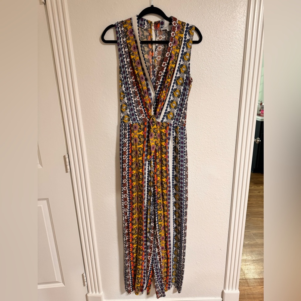 Multi color long pant romper